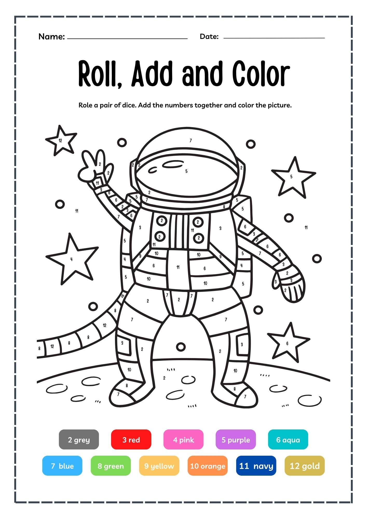 Color By Number Activity Worksheet