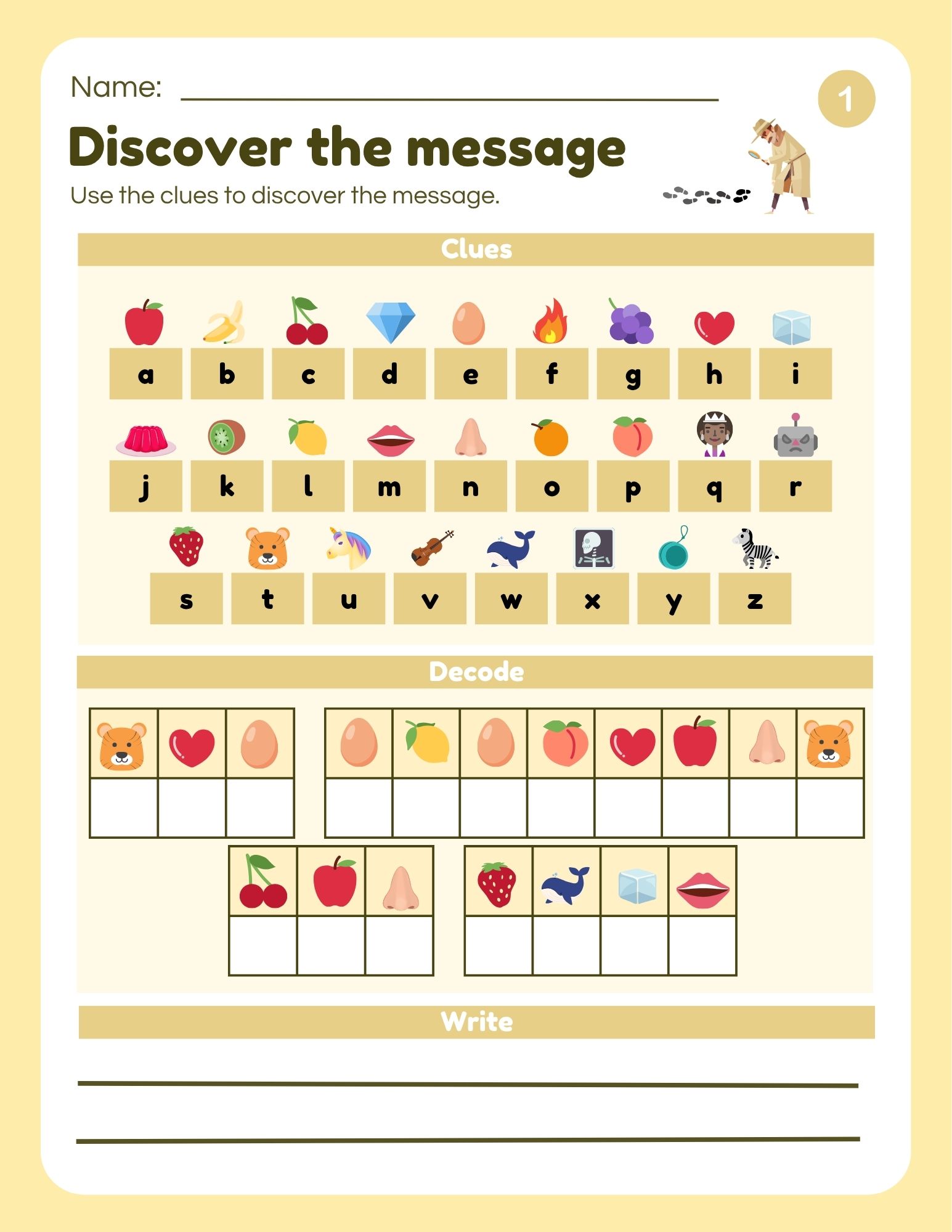 Colorful Illustrated English Message Discovering Activity (1)