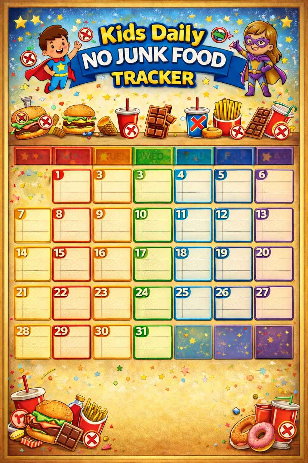 No Junk Food Tracker_universepdf