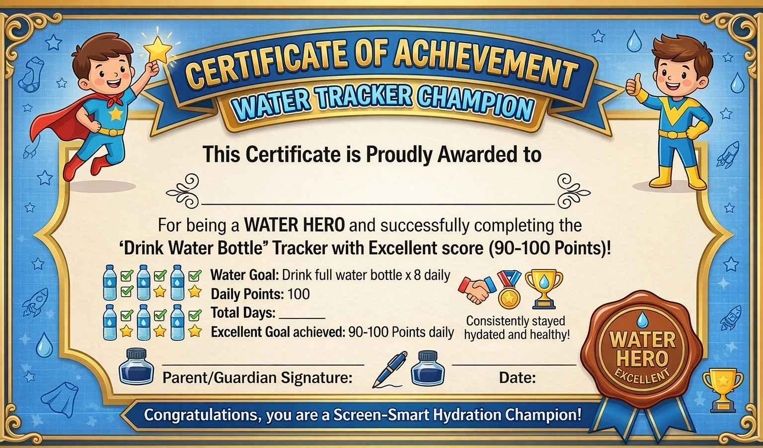 Water Tracker Certificate Boy_universepdf