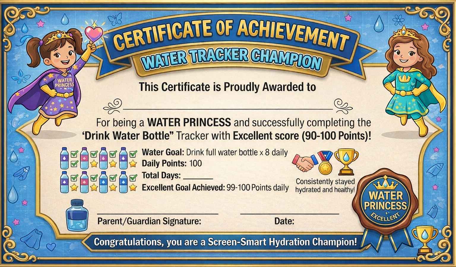 Water Tracker Certificate Girl_universepdf